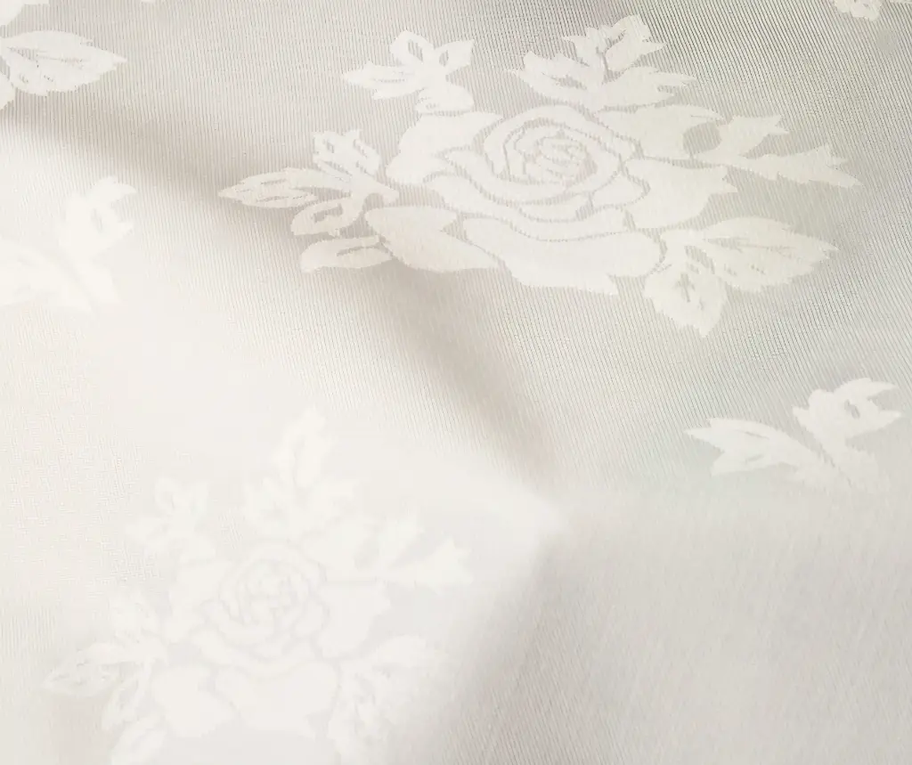 Fabric - Damask White Rose - 89" Width